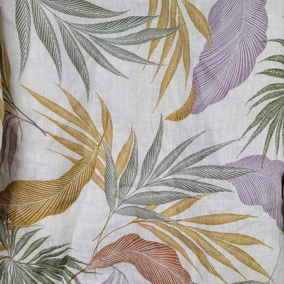 Tahari Shirt 100% Linen 3/4 Sleeve Popover Top Plus Women’s 2X Tropical Print - Picture 8 of 9